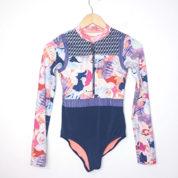 Athlete Girl One-Piece Long Sleeve Swimsuit